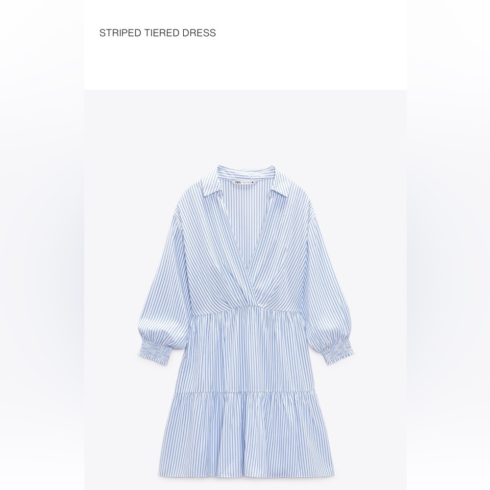 Zara Blue and White Striped Shirt; Size XS; EUC